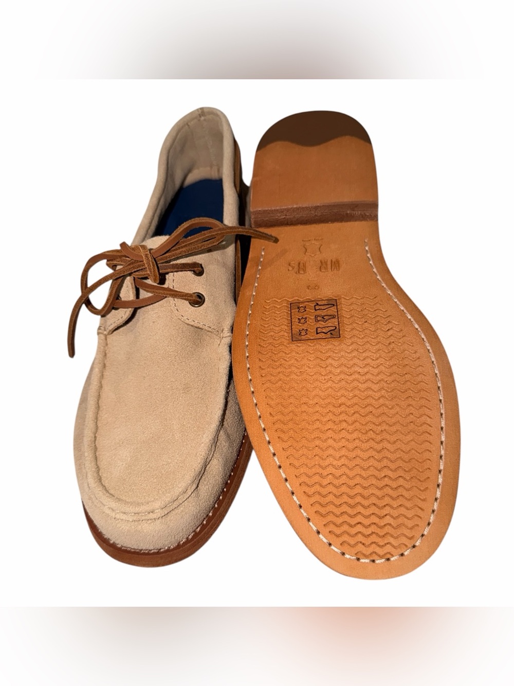 NEW Aldo Mr. B’s Beige Suede Boat Shoes Men’s Leather Lace-Up Moccasins Slip On - Picture 3 of 5